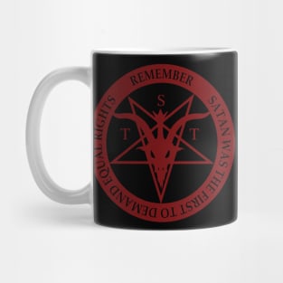 Satan Demands Equal Rights (translucent red) Mug